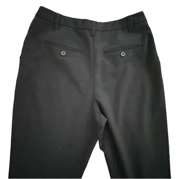 Black Ankle Length Straight Leg Stretch Pants Size 4 Small High Waisted Work - Picture 4 of 11